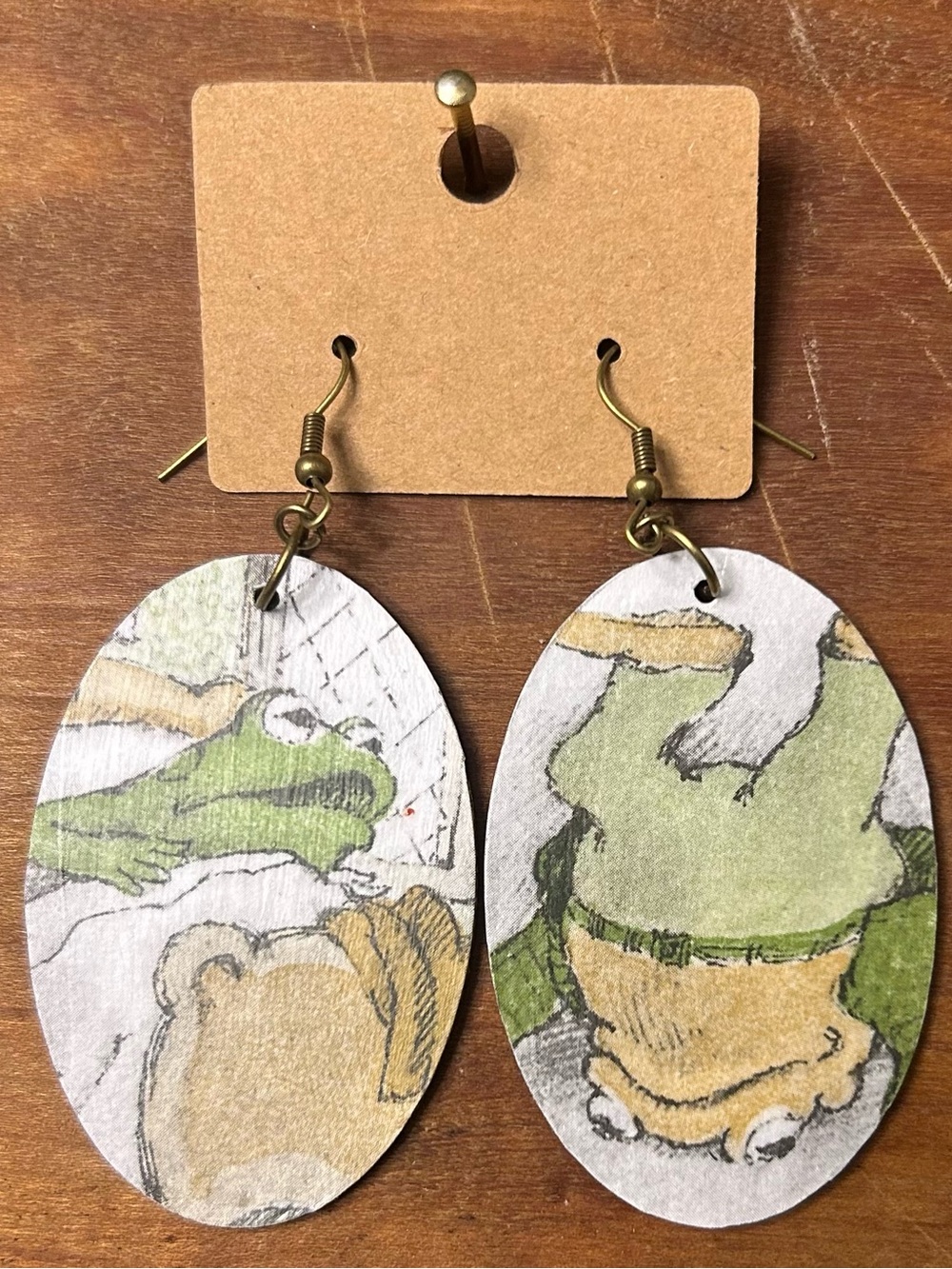 Upcycled Frog and Toad Drop Earrings